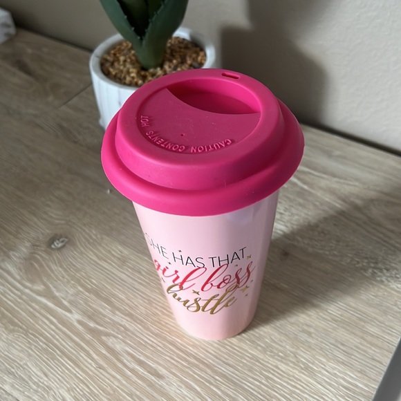 • NEW Girl Boss Hustle ceramic tumbler with silicone lid • - Picture 2 of 6